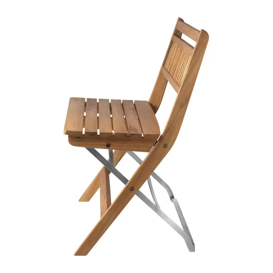 Banco de exterior M24 Lilleø, Teak-acero inoxidable