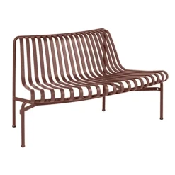 Banco de parque con respaldo curvado hacia afuera Palissade Dining, Iron red
