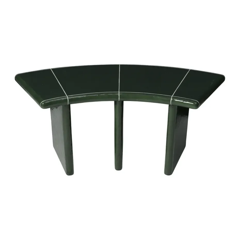 Banco Deya curved, Dark green, 110x40x45,5 cm