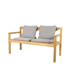 Banco Grace de 2 plazas, Light grey, teak