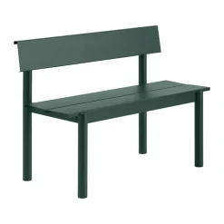 Banco Linear Steel con respaldo, Verde oscuro, 110x34 cm