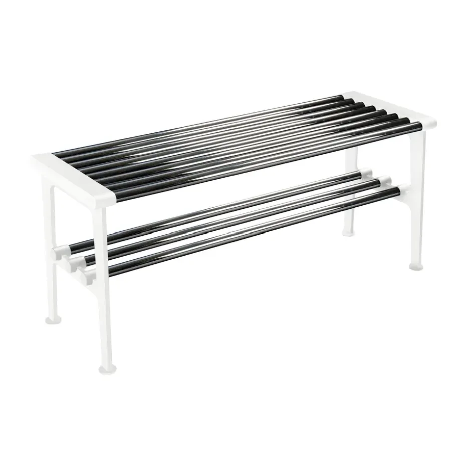 Banco Nostalgi 100 cm, Cromo-blanco