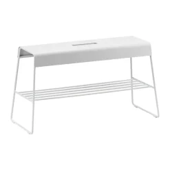 Banco para exteriores A-bench con estante de 45 cm, Soft Grey