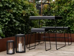 Banco para exteriores A-bench con estante de 45 cm, Black