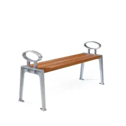 Banco Skillinge, Roble aceitado, soporte de aluminio en bruto