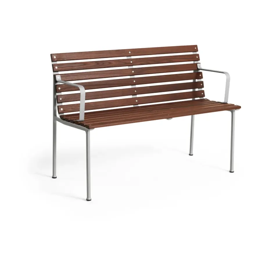 Banco Traverse Dining con reposabrazos, Fresno aceitado