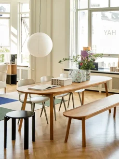 Banco Triangle Leg, roble lacado al agua, 150 cm