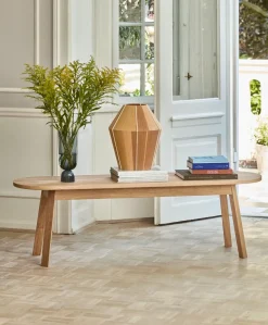 Banco Triangle Leg, roble lacado al agua, 150 cm