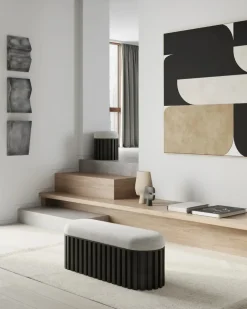 Banco Tribu lino, coffee-white chalk