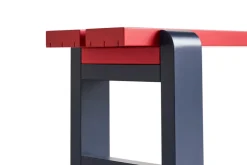 Banco Weekday Duo 111x23 cm en pino lacado, Rojo vino-azul acero