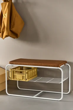 Banco/estante zapatero Nod 80x36x42 cm, White