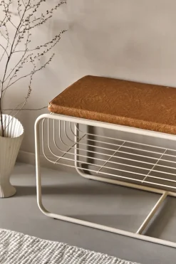 Banco/estante zapatero Nod 80x36x42 cm, Beige