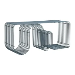 Banqueta Curva 100 cm, Dusty blue