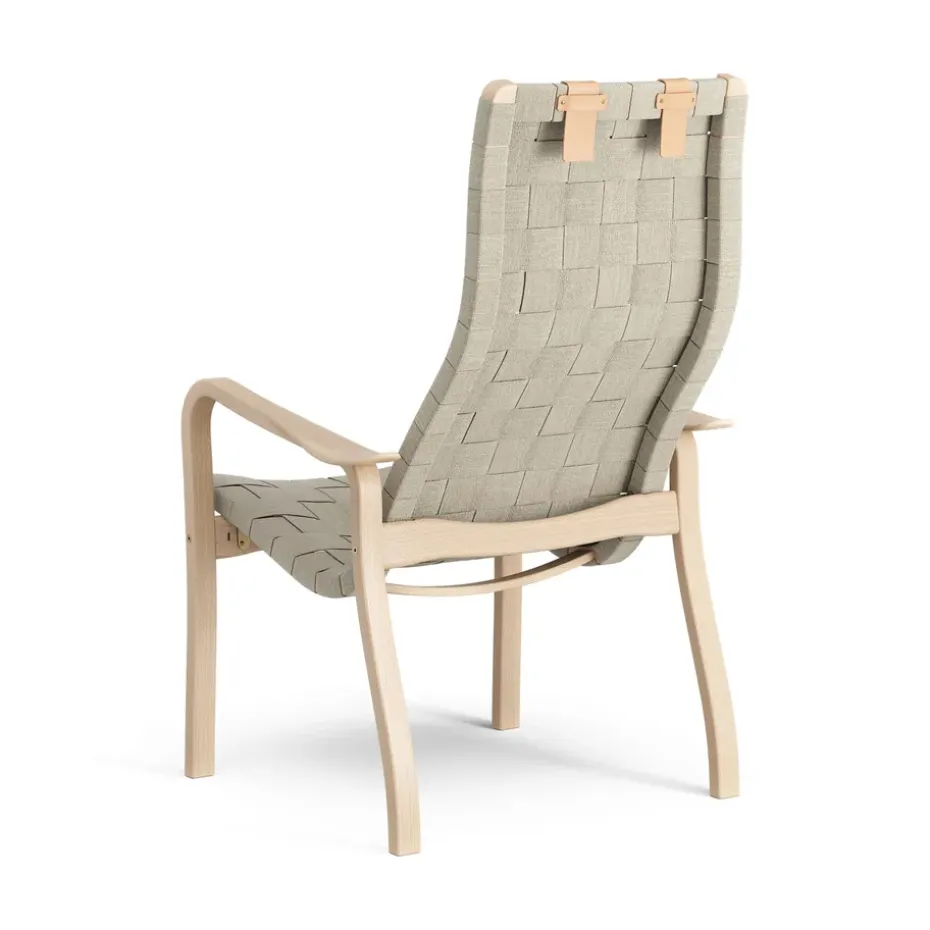 Butaca alto Primo con cojín para cuello haya lacada, natural