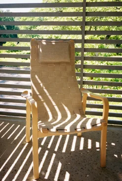 Butaca alto Primo con cojín para cuello haya lacada, natural