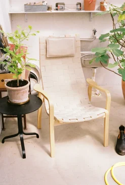 Butaca alto Primo con cojín para cuello haya lacada, natural