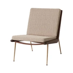 Butaca Boomerang HM1, Karakorum 003 beige-patas de nogal aceitado