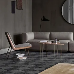 Butaca Boomerang HM1, Karakorum 003 beige-patas de nogal aceitado