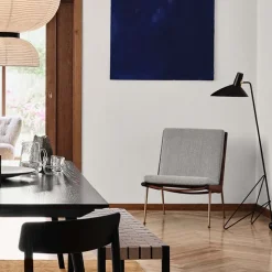 Butaca Boomerang HM1, Karakorum 003 beige-patas de nogal aceitado