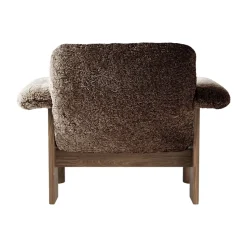 Butaca Brasilia low back, Walnut-Sahara sheepskin curly