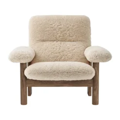 Butaca Brasilia, Walnut-Nature sheepskin curly