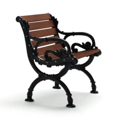 Butaca Byarum, Pino barniz marrón, soporte negro