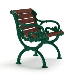 Butaca Byarum, Pino marrón glaseado, soporte verde