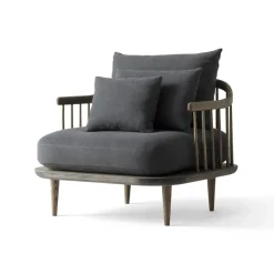 Butaca Fly SC1, Roble aceitado ahumado + tela gris