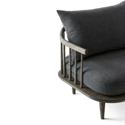 Butaca Fly SC1, Roble aceitado ahumado + tela gris