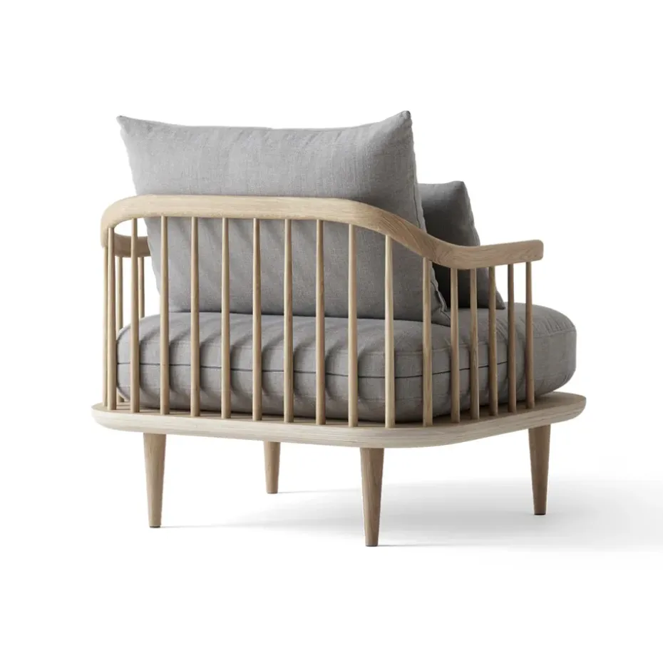 Butaca Fly SC1, Roble claro aceitado + beige tela