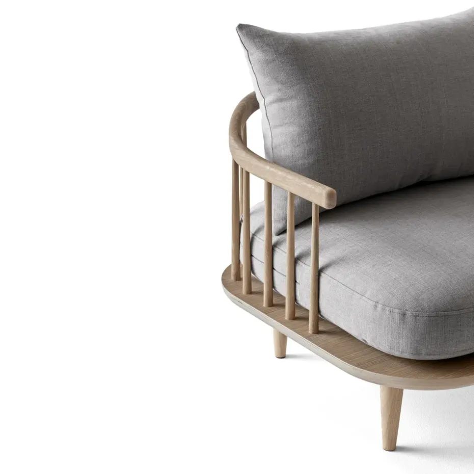 Butaca Fly SC1, Roble claro aceitado + beige tela