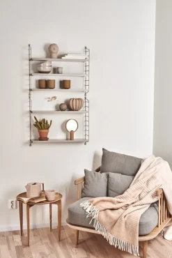 Butaca Fly SC1, Roble claro aceitado + beige tela