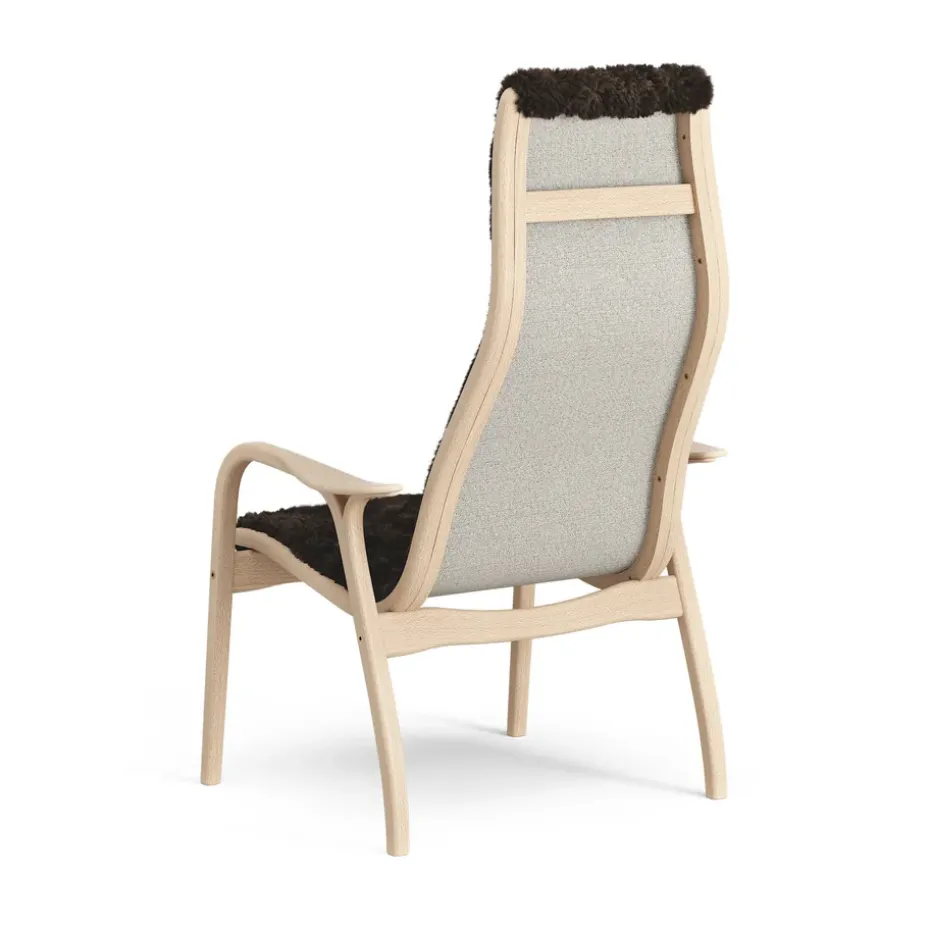 Butaca infantil Lamini haya lacada/piel de oveja, Espresso (marrón)