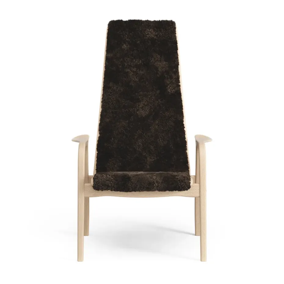 Butaca infantil Lamini haya lacada/piel de oveja, Espresso (marrón)