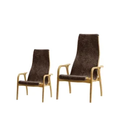 Butaca infantil Lamini, Piel de oveja black, roble aceitado