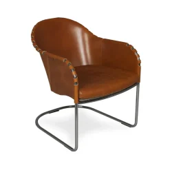 Butaca Ingo, Cognac - cromo