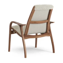 Butaca Laminett nogal aceitado/piel de oveja, Moonlight (beige)