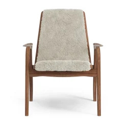 Butaca Laminett nogal aceitado/piel de oveja, Moonlight (beige)