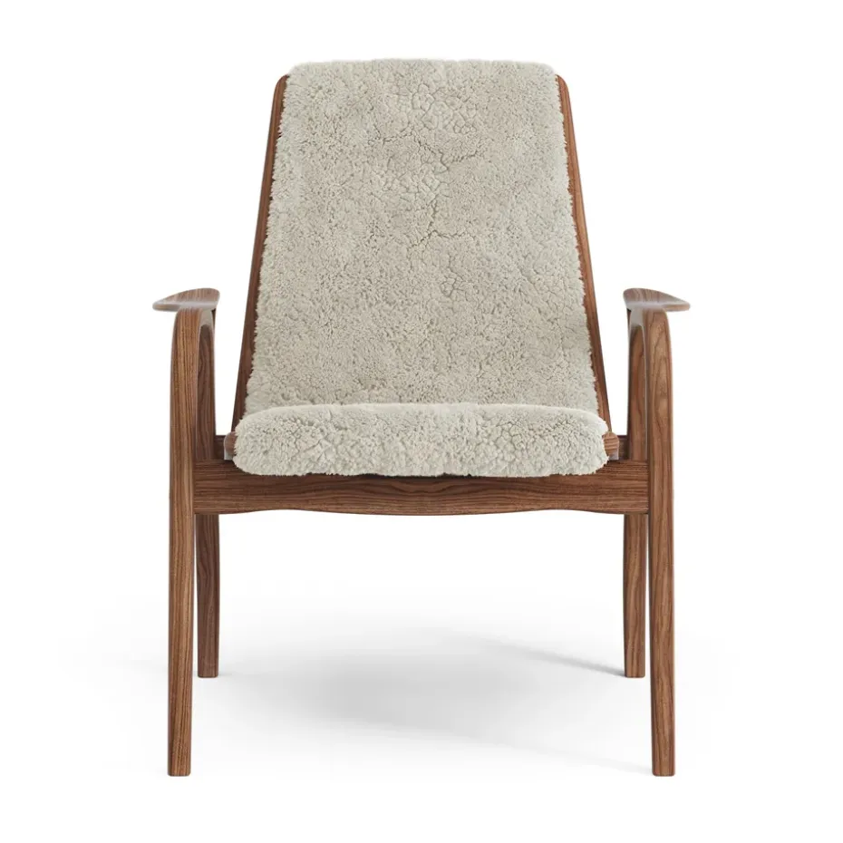 Butaca Laminett nogal aceitado/piel de oveja, Moonlight (beige)