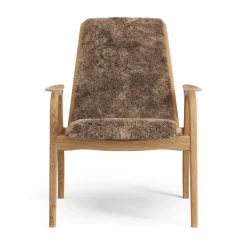 Butaca Laminett roble aceitado/piel de oveja, Sahara (marrón turrón)