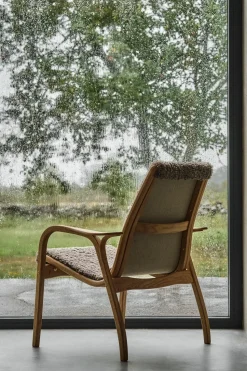 Butaca Laminett roble aceitado/piel de oveja, Sahara (marrón turrón)