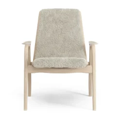 Butaca Laminett roble pigmentado blanco/piel de oveja, Moonlight (beige)