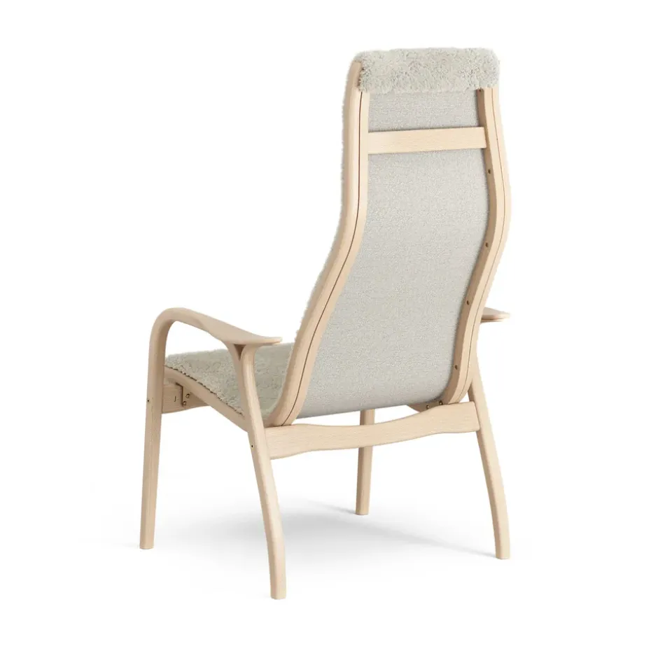 Butaca Lamino haya lacada/piel de oveja, Moonlight (beige)
