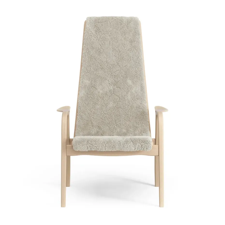 Butaca Lamino haya lacada/piel de oveja, Moonlight (beige)