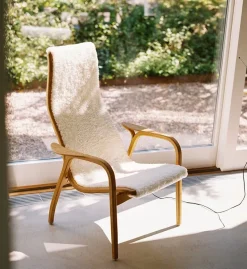 Butaca Lamino haya lacada/piel de oveja, Moonlight (beige)