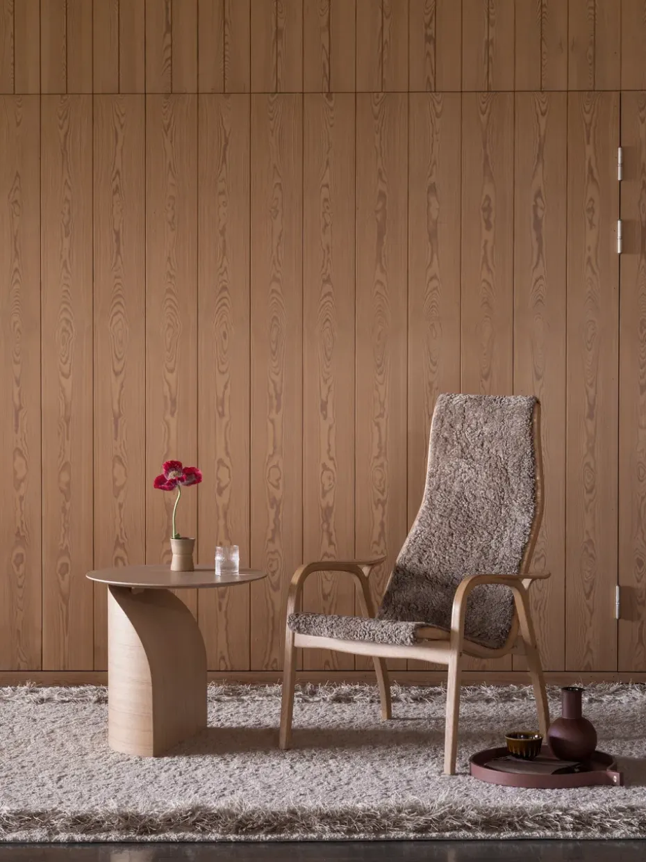 Butaca Lamino haya lacada/piel de oveja, Moonlight (beige)