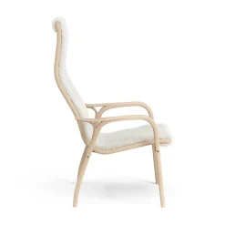 Butaca Lamino haya lacada/piel de oveja, Offwhite (blanco)