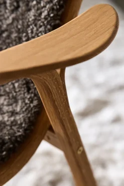 Butaca Lamino roble aceitado/piel de oveja, Sahara (marrón turrón)