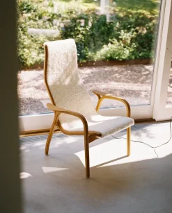 Butaca Lamino roble aceitado/piel de oveja, Offwhite (blanco)