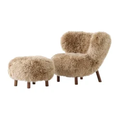 Butaca Little Petra VB1 incl. puf ATD1, Nogal aceitado-Sheepskin honey